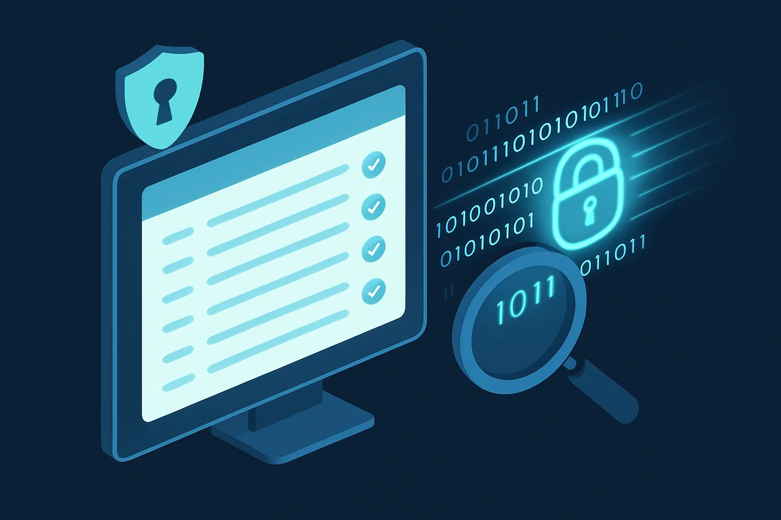 Dashboard de monitoreo de seguridad con un registro de auditoría y datos cifrados