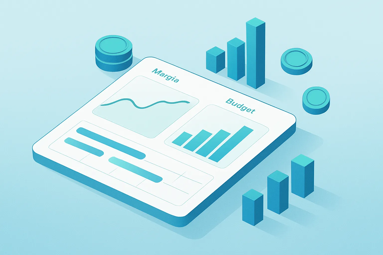 Dashboard financiero de proyectos con gráficas de margen y presupuesto
