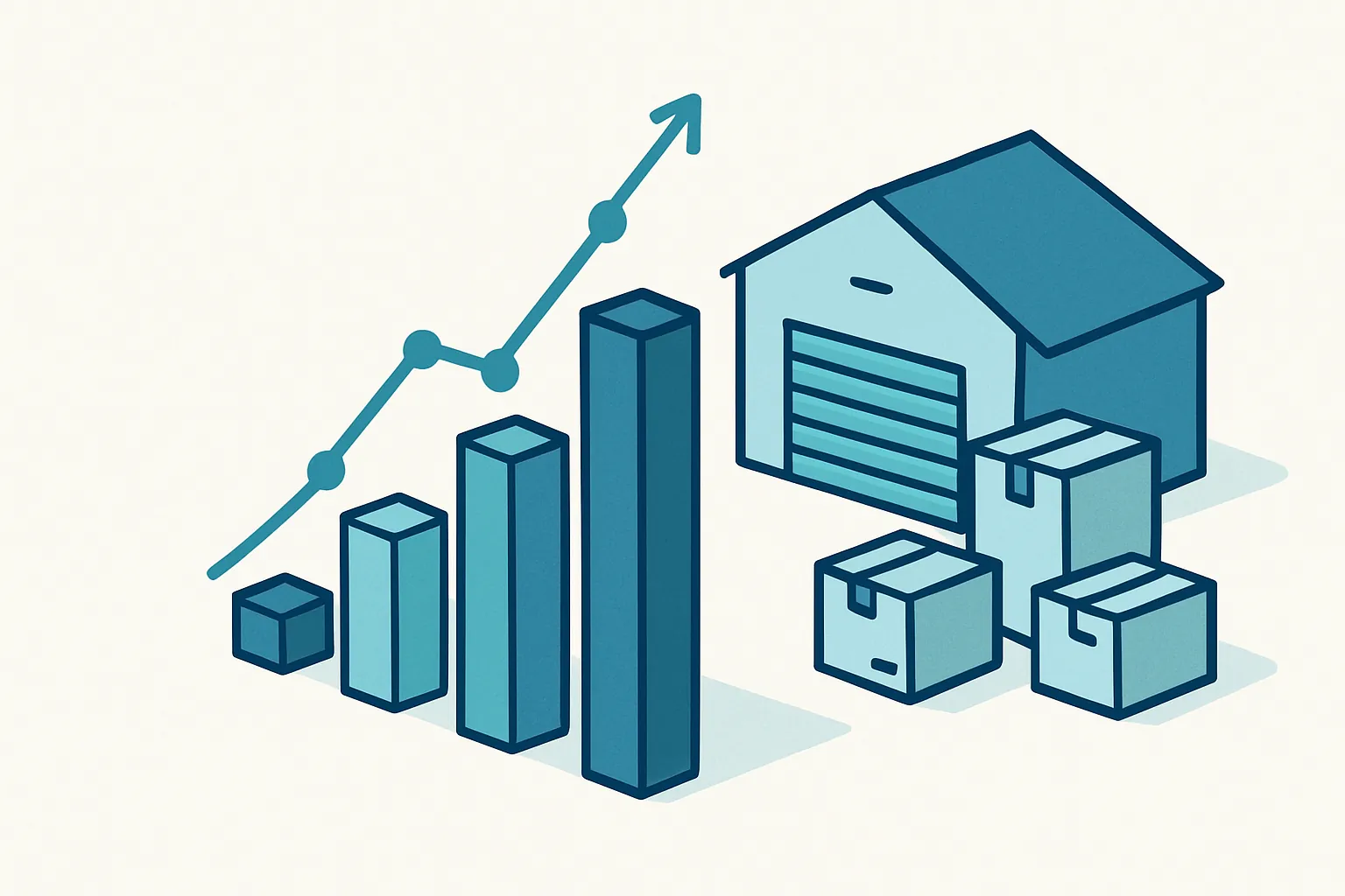 Gráfica de ahorro y control de gasto en compras con tendencia positiva