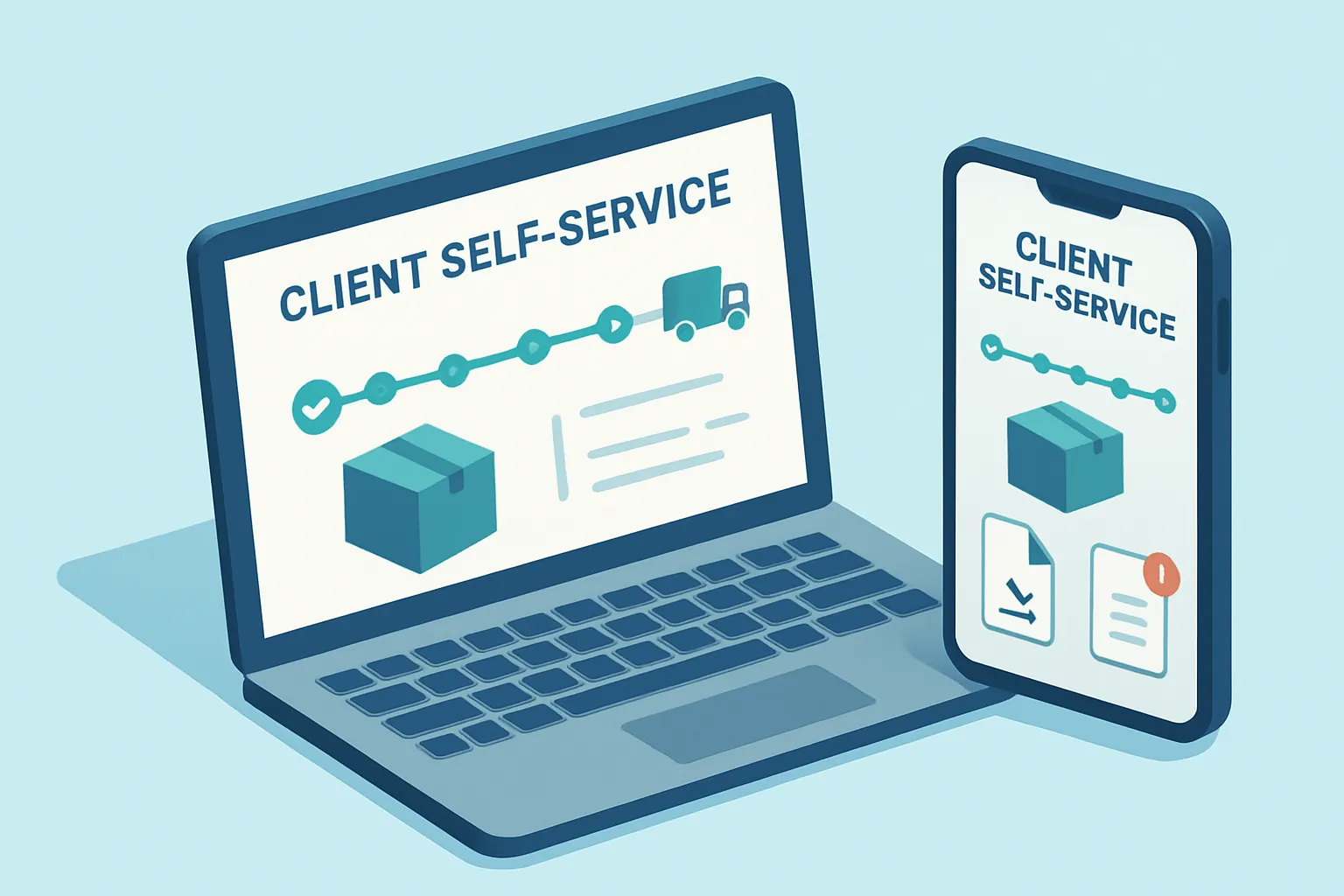 Portal de clientes mostrando el estatus de embarques y documentos aduanales